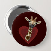 Ein liebes Herz für Giraffen Button (Vorne & Hinten)