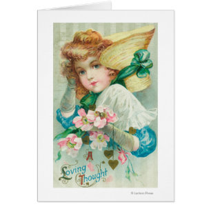 Ein liebevolles Gedanken-Mädchen mit Mütze