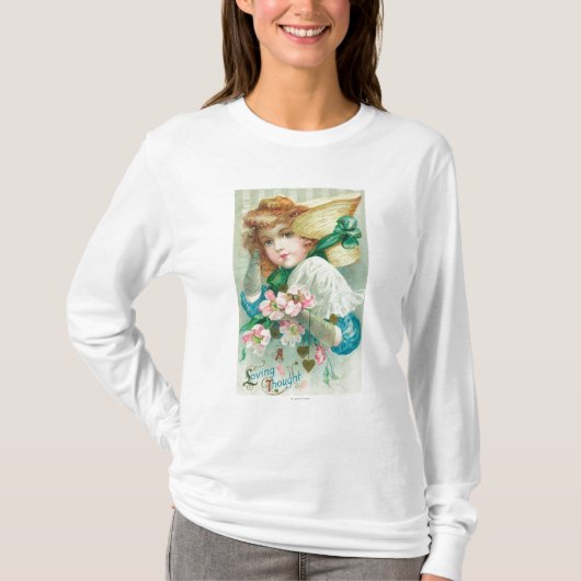 Ein liebevolles Gedanken-Mädchen mit Mütze T-Shirt (Vorderseite)