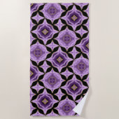 Ein lila Amethystgold und schwarz abstrakt Strandtuch (Vorderseite)