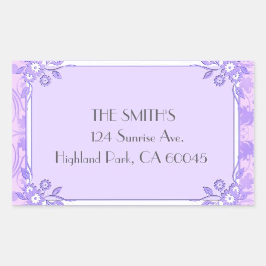 Ein Lila Blumenlicht Rechteckiger Aufkleber (Vorderseite)