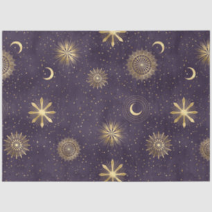 Ein Lila Design der Starry Night Serie 14 Seidenpapier