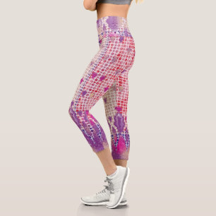ein lila Hintergrund mit Punkten Capri Leggings