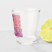 ein lila Hintergrund mit Punkten Schnapsglas (Rechts)
