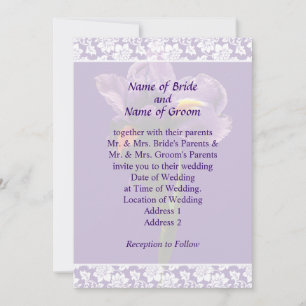 Ein Lila Iris Wedding Invitation Set Einladung