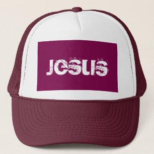 Ein Lila Jesus Trucker Hat Truckerkappe