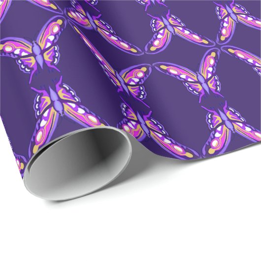 Ein lila Paradies, das sich durch einen Deich/Schm Geschenkpapier (Rolleneckpunkt)