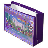 Ein lila Paradies Große Geschenktüte (Vorderseite Schrägansicht)