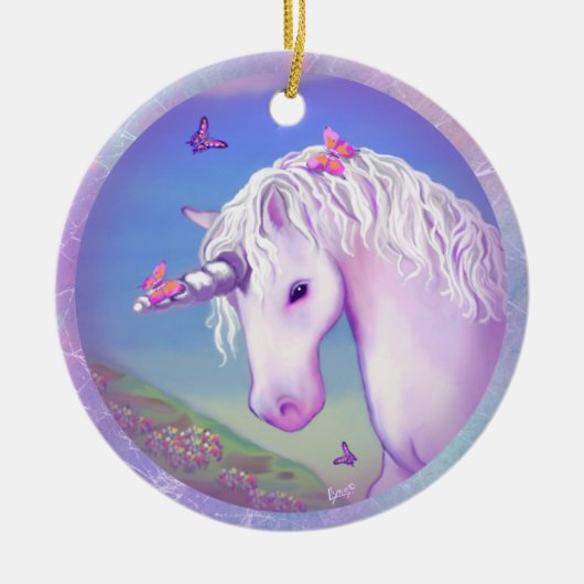 Ein lila Paradies Keramik Ornament (Vorne)