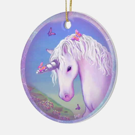 Ein lila Paradies Keramik Ornament (Links)