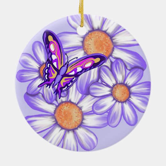 Ein lila Paradies Keramik Ornament (Hinten)