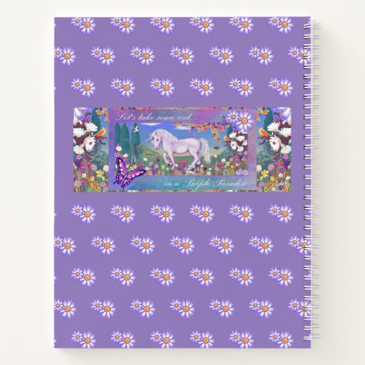 Ein lila Paradies-Notebook Notizblock (Rückseite)