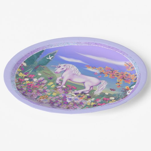 Ein Lila Paradies Pappteller (Schrägansicht)