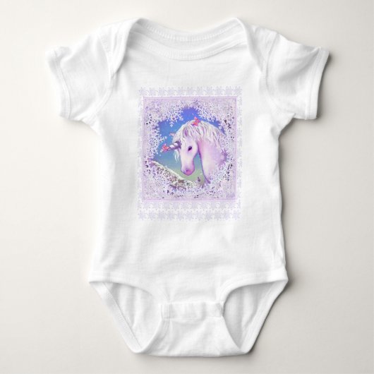 ein lila Paradies & Schnee Baby Strampler (Vorderseite)