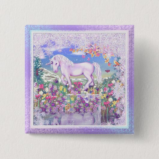ein lila Paradies & Schnee Button (Vorderseite)