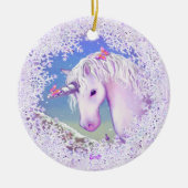 ein lila Paradies & Schnee Keramik Ornament (Vorne)