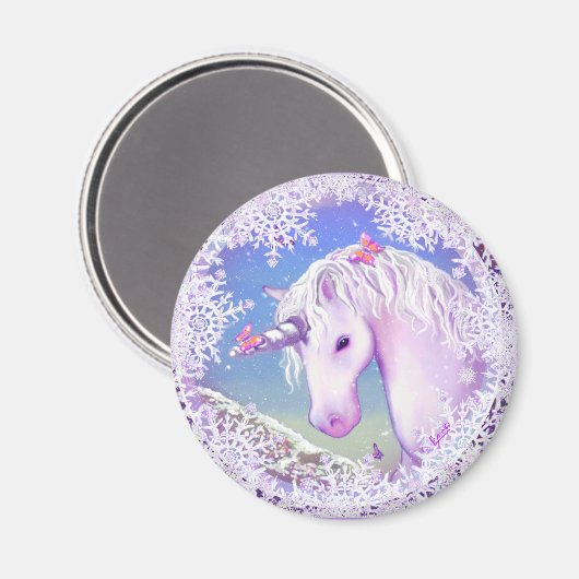 Ein lila Paradies & Schnee Magnet (Vorderseite/Rückseite)