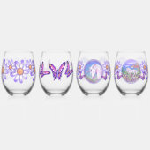 Ein lila Paradies Weinglas Ohne Stiel (Links)