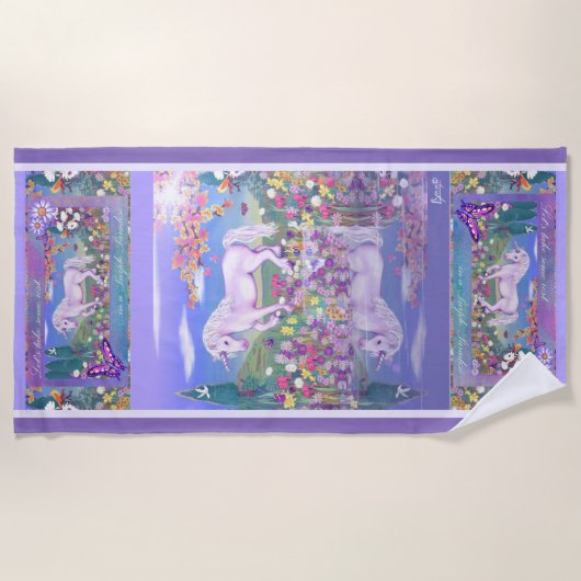 Ein Lila Paradise Beach Badetuch (Vorderseite)