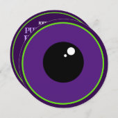 Ein Lila Party mit großem Auge Einladung (Vorne/Hinten)