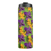 Ein Lila und goldenes Feld: Ire und Liles Thermosbecher (Vorderseite)