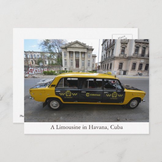 Ein Limousinenwagen in Havanna (Habana), Kuba Postkarte (Vorne/Hinten)