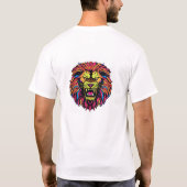 ein lionenwütendes Gesicht mit einer Schlange um i T-Shirt (Rückseite)