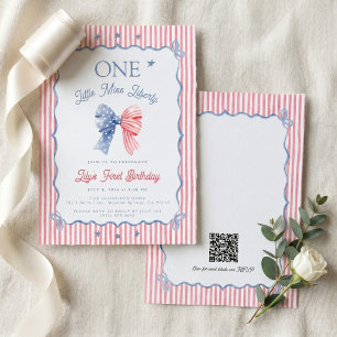 Ein Little Miss Liberty QR-Code zum 1. Geburtstag Einladung
