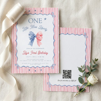 Ein Little Miss Liberty QR-Code zum 1. Geburtstag Einladung