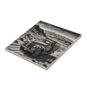 Ein LKW in einer Wüste Fliese (Seite)