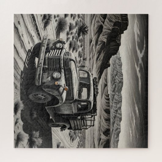 Ein LKW in einer Wüste Puzzle (Horizontal)