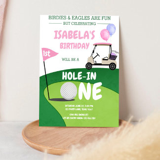 Ein Loch Golf Par-tee 1. Geburtstagseinladung Einladung