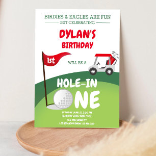 Ein Loch Golf Par-tee 1. Geburtstagseinladung Einladung