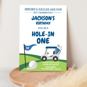 Ein Loch im Golf Par-tee 1. Geburtstagseinladung Einladung