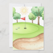 Ein Loch-in-Eins Golf-Einladung zum ersten Geburts Einladung (Rückseite)