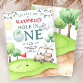 Ein Loch-in-Eins Golf-Einladung zum ersten Geburts Einladung