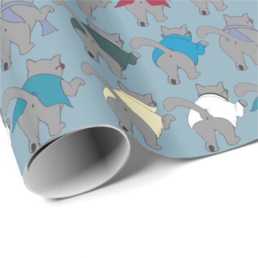 Ein-Loch Los Katzen - Packpapier (Rolleneckpunkt)