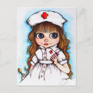 Ein Löffel Zucker... Krankenschwester Postkarte