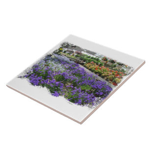 Ein lokales Gewächshaus zeigt seine Waren Fliese