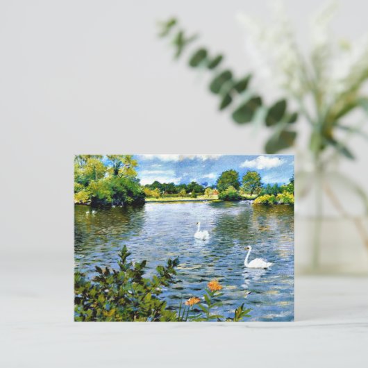 Ein Long Island See, berühmtes Gemälde, Postkarte (Stehend Vorderseite)