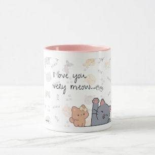 Ein Love You Meow und Kitty Becher für Ihren Liebs Tasse