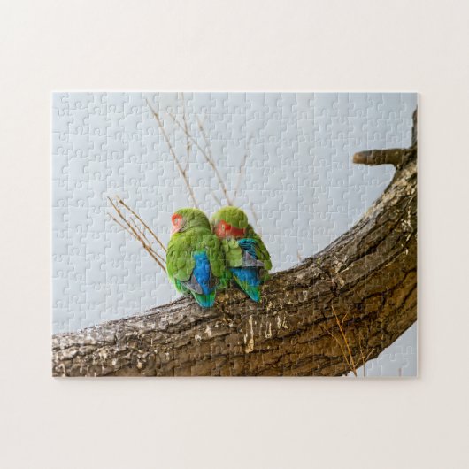 Ein lovebird-Paar auf einer Niederlassung Puzzle (Horizontal)