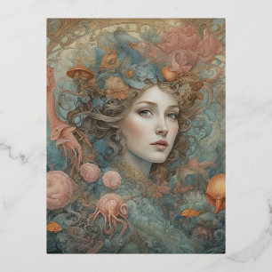 Ein Lovecraftian Märchen ist ein dunkles, atmosphä Folien Feiertagspostkarte