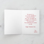 Ein Lover-Traum Romantischer Flamingo Valentine Karte (Innenseite)