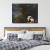 Ein Löwe attackiert ein Pferd von George Stubbs Leinwanddruck (Insitu (Schlafzimmer))