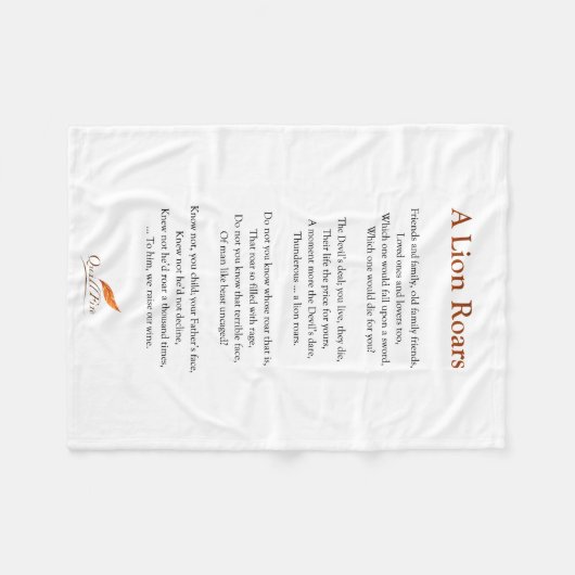 Ein Löwe brüllt Gedicht auf Decke (Vorderseite (Horizontal))