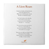 Ein Löwe brüllt Gedicht Fliese (Vorderseite)
