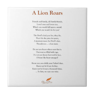Ein Löwe brüllt Gedicht Fliese
