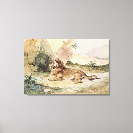 Ein Löwe in der Wüste, 1834 Leinwanddruck (Vorderseite)