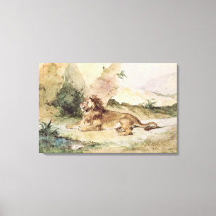 Ein Löwe in der Wüste, 1834 Leinwanddruck